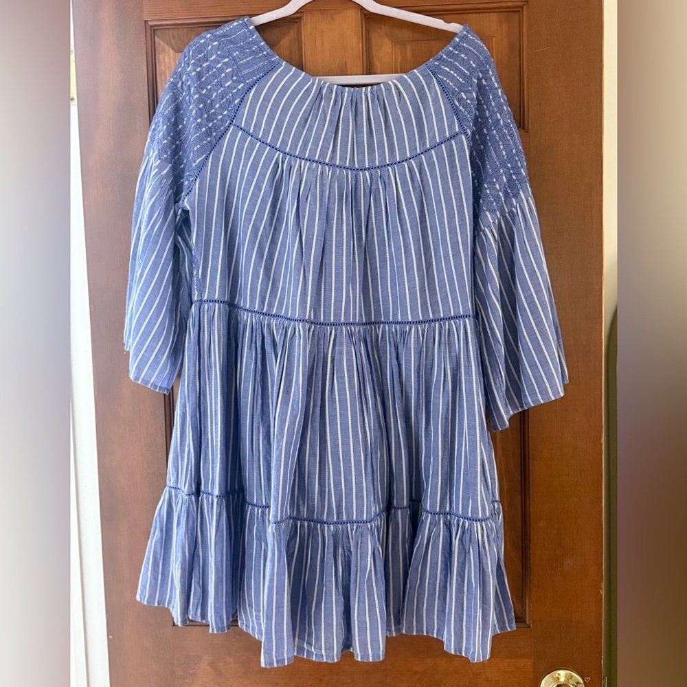 Free People Blue Striped Dress